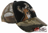 MESH HUNTER OUTDOOR SPORT DEER CAP HAT CAMO BLACK