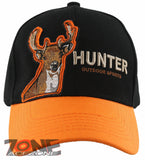 HUNTER OUTDOOR SPORT DEER CAP HAT ORANGE BLACK