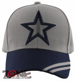 NEW! TEXAS DALLAS STAR BALL CAP HAT SIDE LINE NAVY GRAY