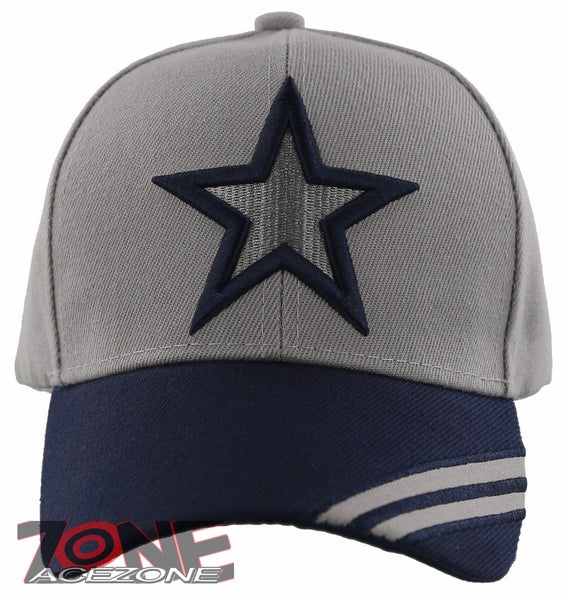 NEW! TEXAS DALLAS STAR BALL CAP HAT SIDE LINE NAVY GRAY