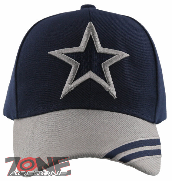 NEW! TEXAS DALLAS STAR BALL CAP HAT SIDE LINE GRAY NAVY