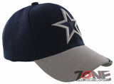 NEW! TEXAS DALLAS STAR BALL CAP HAT SIDE LINE GRAY NAVY
