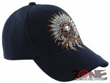 NEW! NATIVE PRIDE HONOR AXE CHIEF SKULL HEAD BASEBALL CAP HAT NAVY