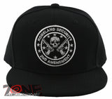 NEW! FLAT BILL SNAPBACK BALL 2ND AMENDMENT HOMELAND SECURITY CAP HAT BLACK