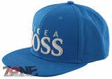 NEW! FLAT BILL SNAPBACK BALL LIKE A BOSS COTTON CAP HAT BLUE