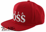 NEW! FLAT BILL SNAPBACK BALL LIKE A BOSS COTTON CAP HAT RED