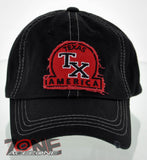 NEW! REIGN USA TEXAS TX AMERICA COTTON CAP HAT BLACK