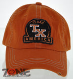NEW! REIGN USA TEXAS TX AMERICA COTTON CAP HAT ORANGE