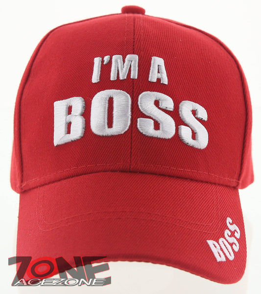 NEW! I'M A BOSS BASEBALL CAP HAT RED