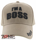 NEW! I'M A BOSS BASEBALL CAP HAT TAN