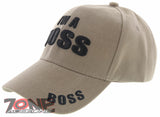 NEW! I'M A BOSS BASEBALL CAP HAT TAN