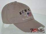 NEW! REIGN USA NEW YORK EST 1776 THE CAPITAL OF THE WORLD COTTON CAP HAT TAN