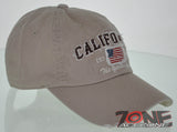 NEW! REIGN USA CALIFORNIA EST 1776 THE GOLDEN STATE COTTON CAP HAT TAN