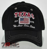 NEW! REIGN USA TEXAS EST 1776 THE LONE STAR STATE COTTON CAP HAT BLACK