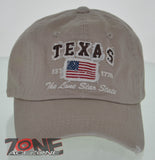 NEW! REIGN USA TEXAS EST 1776 THE LONE STAR STATE COTTON CAP HAT TAN