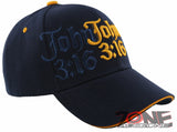 JOHN 3:16 SHADOW GOD JESUS CHRISTIAN BALL CAP HAT NAVY