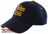 JOHN 3:16 SHADOW GOD JESUS CHRISTIAN BALL CAP HAT NAVY