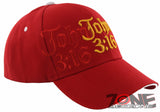 JOHN 3:16 SHADOW GOD JESUS CHRISTIAN BALL CAP HAT RED