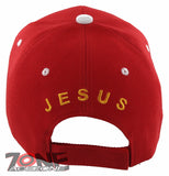 JOHN 3:16 SHADOW GOD JESUS CHRISTIAN BALL CAP HAT RED