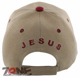 JOHN 3:16 SHADOW GOD JESUS CHRISTIAN BALL CAP HAT TAN