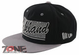 NEW! FLAT BILL OAKLAND CA STATE USA SNAPBACK BALL CAP HAT BLACK