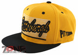 NEW! FLAT BILL PITTSBURGH PA STATE USA SNAPBACK BALL CAP HAT YELLOW