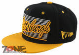 NEW! FLAT BILL PITTSBURGH PA STATE USA SNAPBACK BALL CAP HAT BLACK