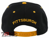NEW! FLAT BILL PITTSBURGH PA STATE USA SNAPBACK BALL CAP HAT BLACK