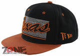 NEW! FLAT BILL TEXAS TX STATE USA SNAPBACK BALL CAP HAT BLACK