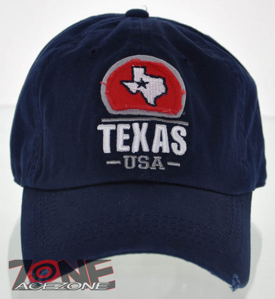 NEW! REIGN USA TEXAS STATE LONG STAR STATE COTTON CAP HAT NAVY