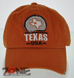 NEW! REIGN USA TEXAS STATE LONG STAR STATE COTTON CAP HAT ORANGE