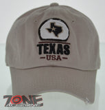 NEW! REIGN USA TEXAS STATE LONG STAR STATE COTTON CAP HAT TAN