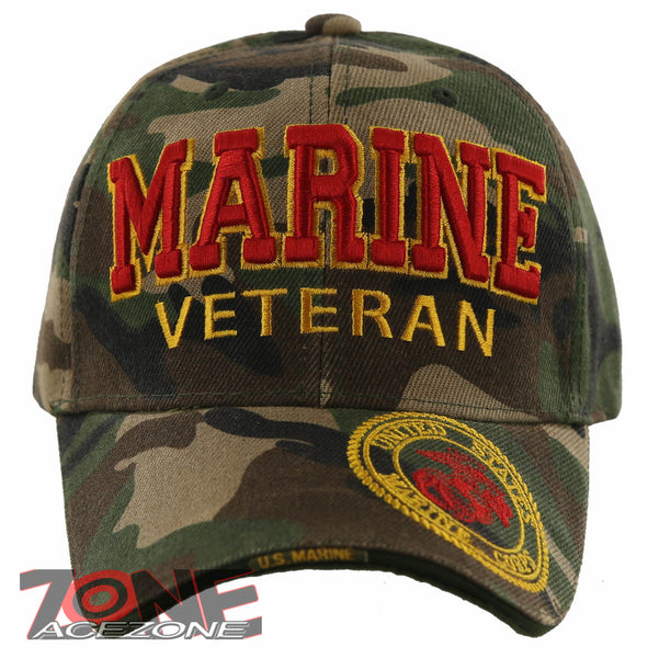 NEW! USMC US MARINE CORPS VETERAN SIDE ROUND BALL CAP HAT GREEAN CAMO