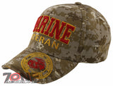 NEW! USMC US MARINE CORPS VETERAN SIDE ROUND BALL CAP HAT TAN ACU CAMO