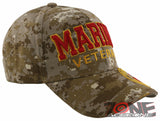 NEW! USMC US MARINE CORPS VETERAN SIDE ROUND BALL CAP HAT TAN ACU CAMO