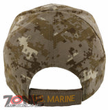 NEW! USMC US MARINE CORPS VETERAN SIDE ROUND BALL CAP HAT TAN ACU CAMO