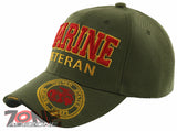 NEW! USMC US MARINE CORPS VETERAN SIDE ROUND BALL CAP HAT OLIVE