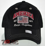 NEW! REIGN USA FLAG AMERICA OUTFITTERS COTTON CAP HAT BLACK