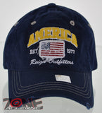 NEW! REIGN USA FLAG AMERICA OUTFITTERS COTTON CAP HAT NAVY