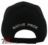 NEW! NATIVE PRIDE HORSE FEATHERS BASEBALL CAP HAT BLACK
