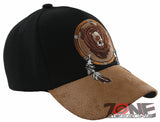 NEW! NATIVE PRIDE BEAR FEATHERS FAUX LEATHER BASEBALL CAP HAT BLACK