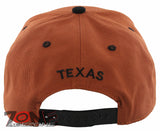 NEW! FLAT BILL TEXAS TX STATE USA SNAPBACK BALL CAP HAT ORANGE