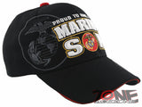 NEW! PROUD TO HAVE AN US MARINE SON BASEBALL CAP HAT BLACK