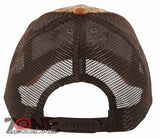 NEW! STRAW MESH METAL HORSESHOE FAUX LEATHER BALL CAP HAT BROWN
