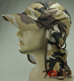 NEW UV SHIELD OUTDOOR SUN PROTECTION EARFLAP SPORT CAP HAT D1 CAMO
