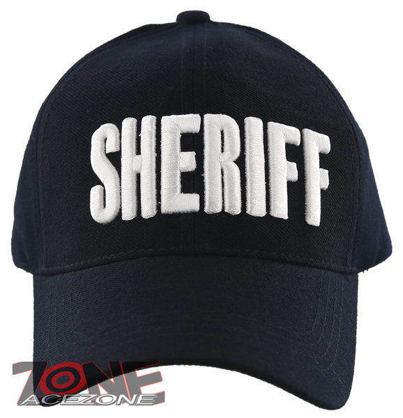 NEW! SHERIFF BASEBALL CAP HAT POLICE BLACK