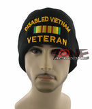 NEW! US MILITARY DISABLED VIETNAM VETERAN BEANIE CAP HAT BLACK