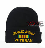 NEW! US MILITARY DISABLED VIETNAM VETERAN BEANIE CAP HAT BLACK