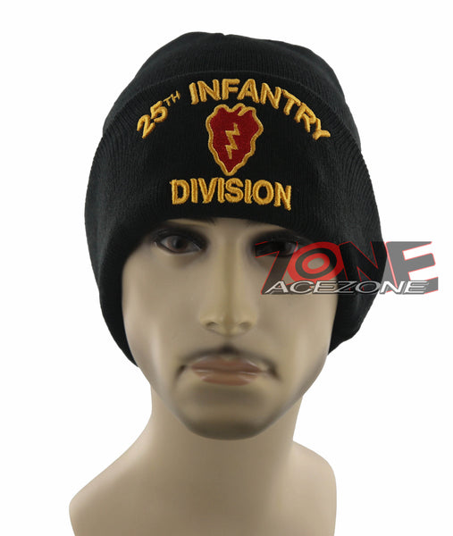NEW! US ARMY 25TH INFANTRY DIVISION BEANIE CAP HAT BLACK