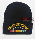 NEW! US ARMY VETERAN CAP HAT BEANIE BLACK